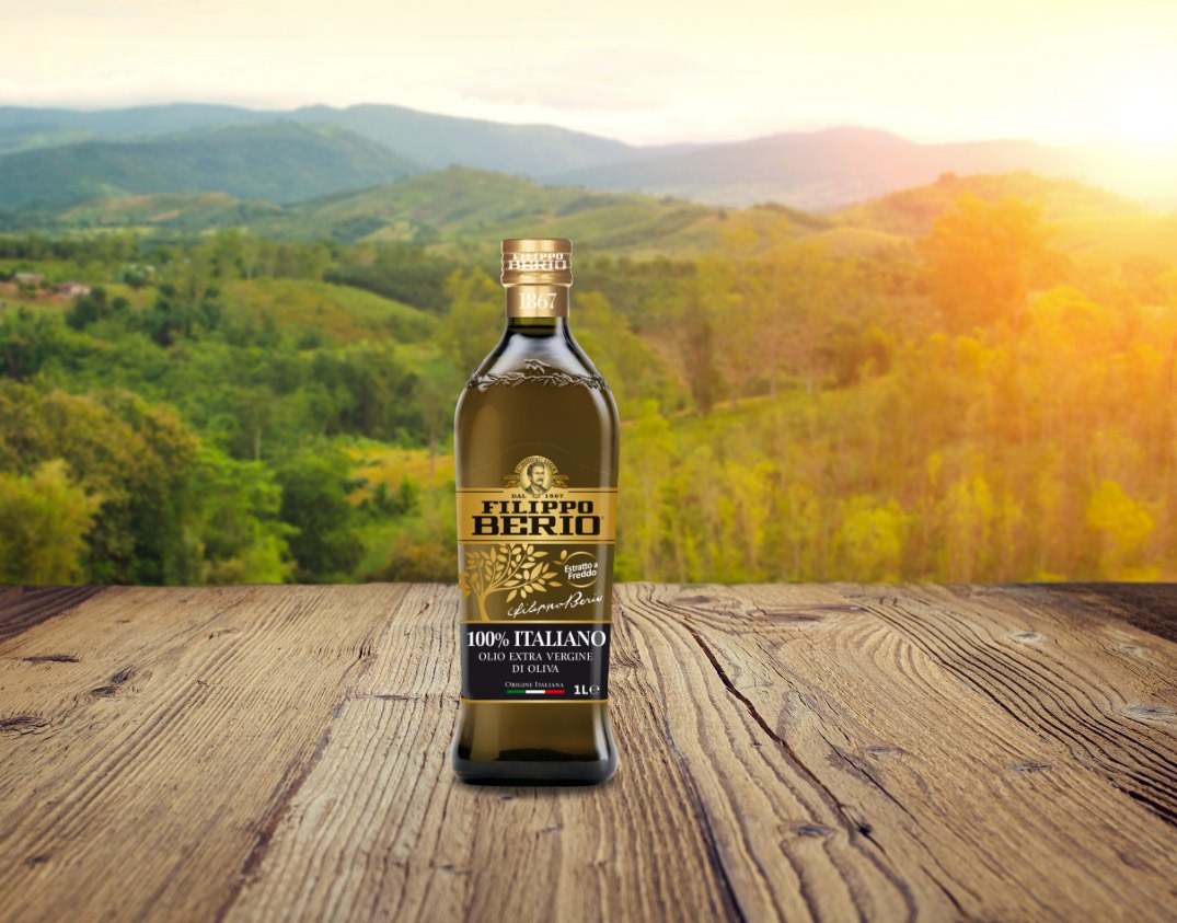 Filippo Berio 100% Italiano: l’Olio Extra Vergine di Oliva, prodotto con sole olive italiane, di altissima qualità garantita dal Metodo Berio e certificata da SGS